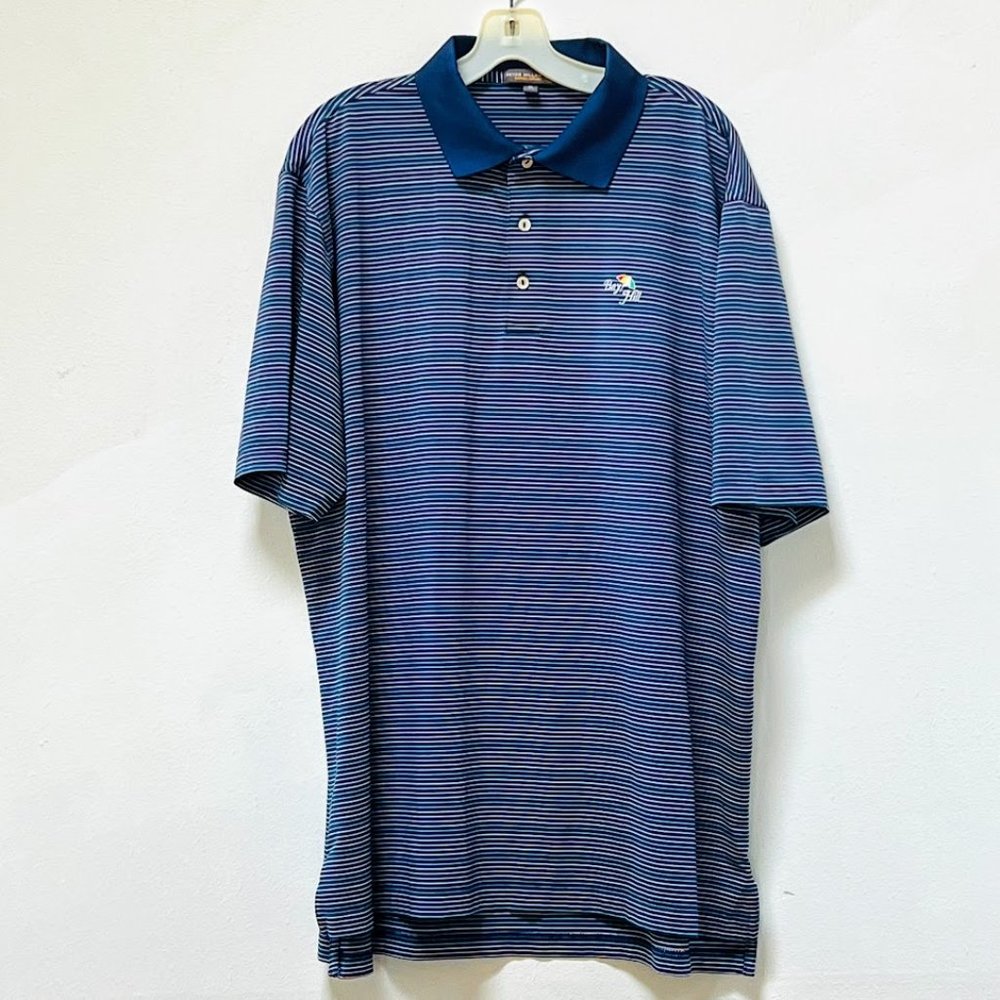 Peter Millar Summer Comfort Bay Hill Polo Shirt Striped Mens Size XL